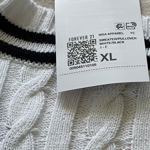 PRICED TO SELL - See Description for details — Varsity Cable Knit Sweater - Picture 8 of 8